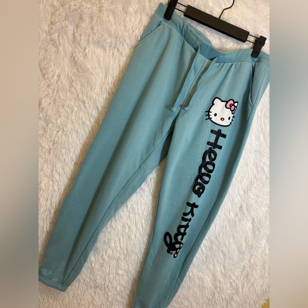 Hello Kitty Sweatpants | Sanrio | Teal | Size Medium | Joggers